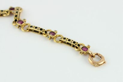 18K (750/1000) yellow gold articulated bracelet...