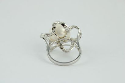 Bague en or gris 18K (750/1000) format une...