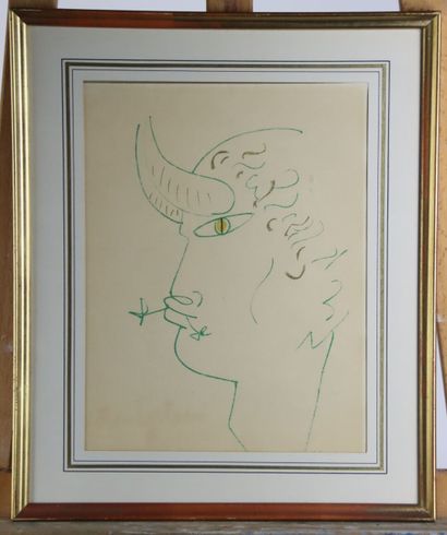 Jean COCTEAU (1889-1963) d'après, Profil...