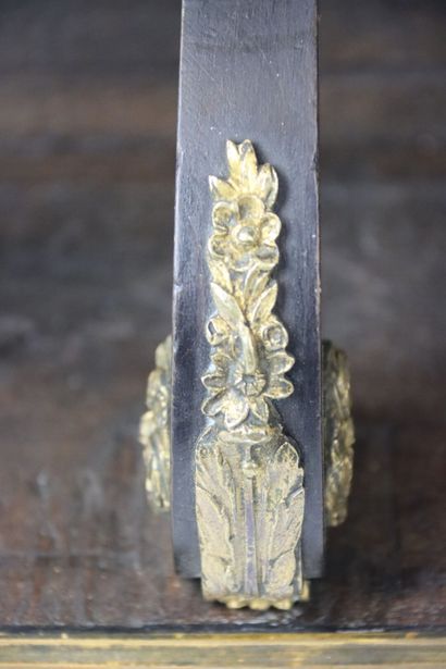 Blackened wood and gilded bronze wall bracket,...