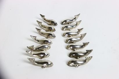 Meeting of twelve silver plated knife holders...