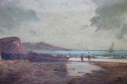 R ROYA (XXe siècle), Marée basse, huile sur...
