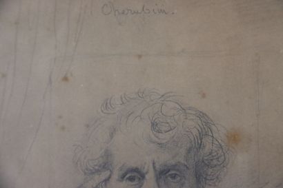 Réunion de dessins comprenant :
- Homme pensif,...
