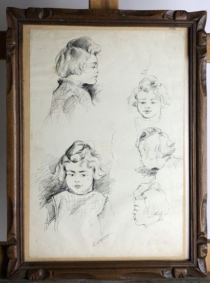 Paulette LAGOSSE (1921-1996), Étude de tête...