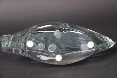 DAUM France. Grand voilier en cristal incolore....
