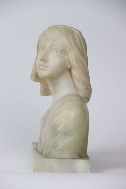 Bust of Joan of Arc in marble and alabaster,...