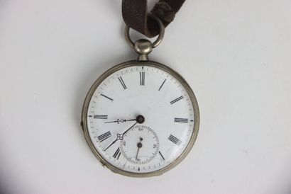 Silver pocket watch. Arabic numerals. Gross...