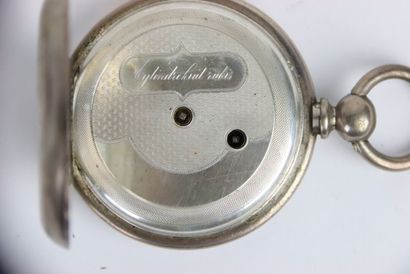 Silver pocket watch. Roman numerals. Gross...