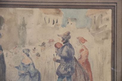 Ecole italienne du XIXème siècle. Scène de...