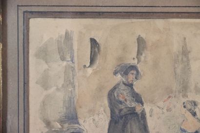 Ecole italienne du XIXème siècle. Scène de...