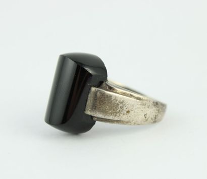 Bague en argent art déco tank (800/1000)...