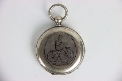 Silver pocket watch. Roman numerals. Gross...