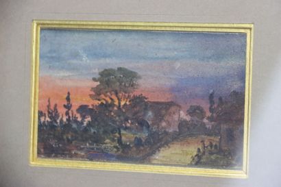 École du XXe siècle. aquarelle sur carton....