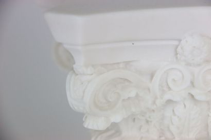 Fluted column on pedestal in the Greek style,...