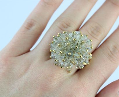 Ring in 14k yellow gold (585/1000) and gilded...