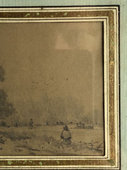 Jules MICHELIN (?), Paysage animé d'un personnage...