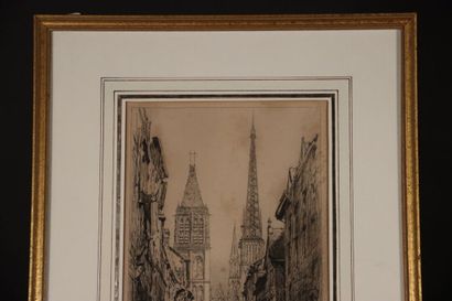 École du XIXe siècle, Rue de la grosse Horloge...