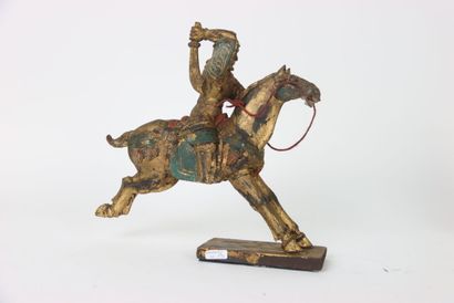 ASIA, pair of soldiers on horseback, gilded...
