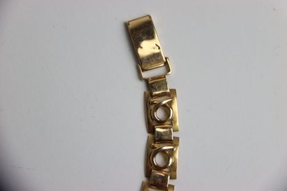 Yellow gold (18K) Lip watch with round dial...
