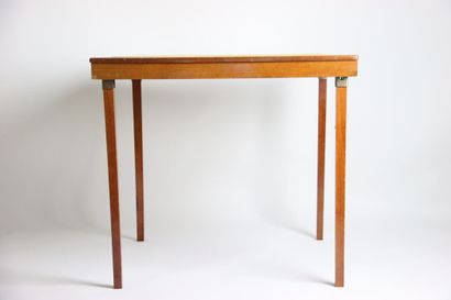 Mahogany game or bridge table, the square...