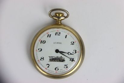 Pocket watch in silver plated metal. Arabic...