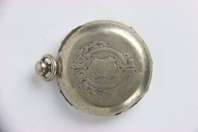 Silver pocket watch. Roman numerals for the...