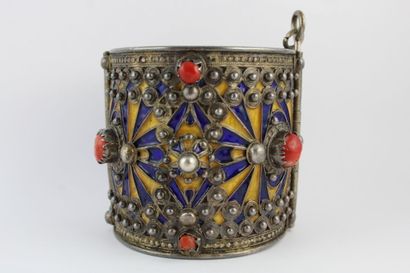 Berber silver bracelet of low title with...