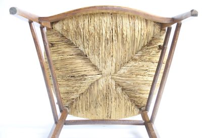 Meeting of an armchair and a chair in beech...