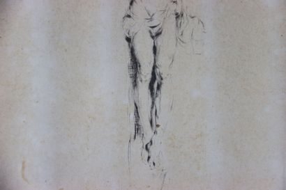 École du XXe siècle. Christ en croix, encre...