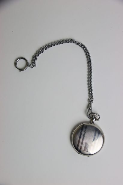 TISSOT. 
Steel gousset watch. Round case....