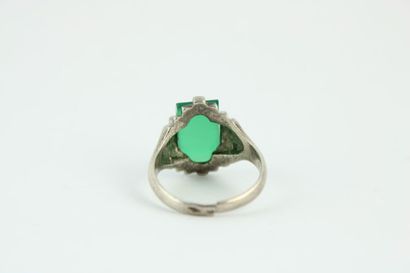 Bague en argent art déco tank (800/1000)...
