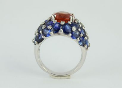 Bague en or gris 18K (750/1000) de forme...
