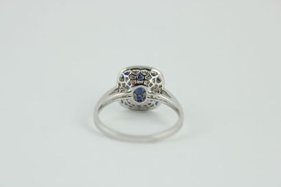 Ring in 18K (750/1000) white gold, art deco...