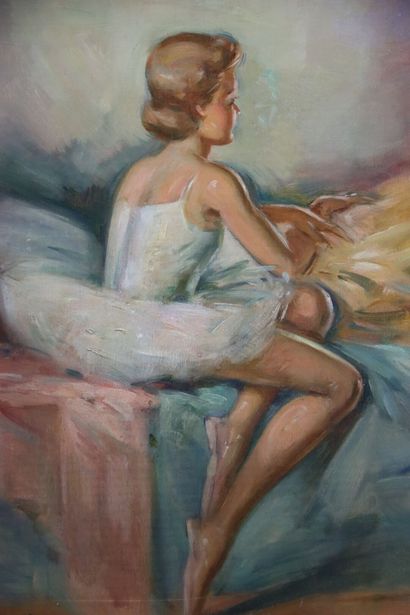ANDRE ADVIER (XXe siècle), Ballerine assise,...