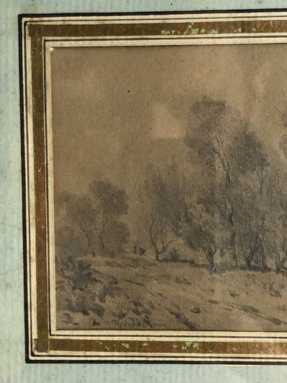 Jules MICHELIN (?), Paysage animé d'un personnage...