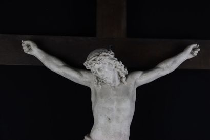 Crucifix with Christ in plaster and cross...