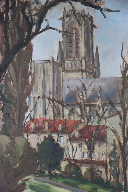 C. MULLER (XXe siècle) Vue de l'église Saint...