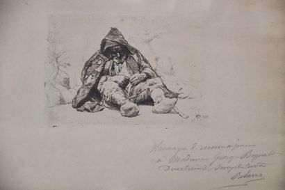 Réunion de dessins comprenant :
- Homme pensif,...