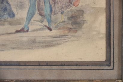 Ecole italienne du XIXème siècle. Scène de...