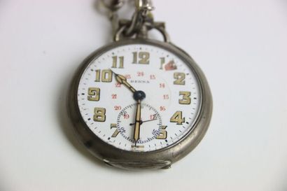 BERNA. 
Montre gousset en argent, 
Cadran...