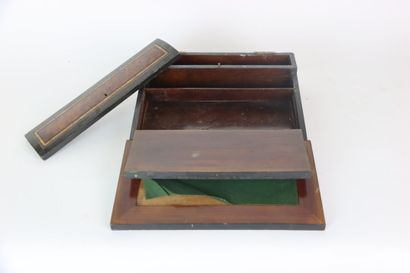 Lady's travel writing case in cedar and mahogany...