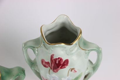 KELLER & GUERIN, Lunéville. Pair of ceramic...