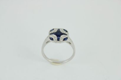 Ring in 18K (750/1000) white gold, art deco...