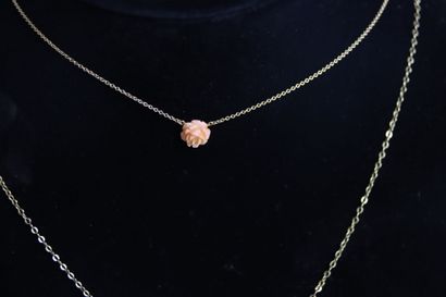 Meeting of two necklaces in 18ct gold one...