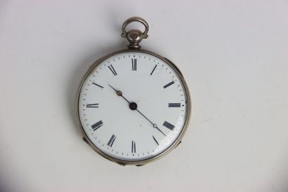 Silver pocket watch. Roman numerals. Gross...