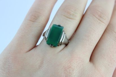 Bague en argent art déco tank (800/1000)...
