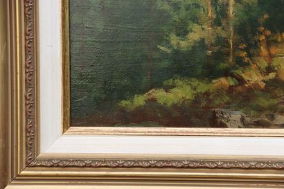 Lucien QUENARD. Retour du berger, huile sur...