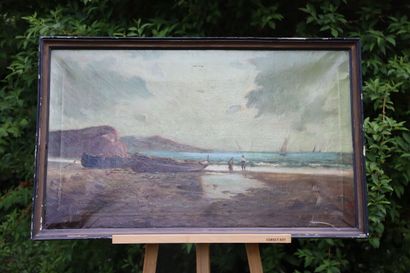 R ROYA (XXe siècle), Marée basse, huile sur...