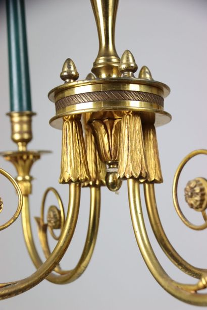Large ormolu chandelier with four arms of...