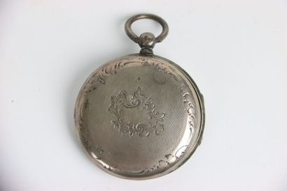 Silver pocket watch. Roman numerals. Gross...